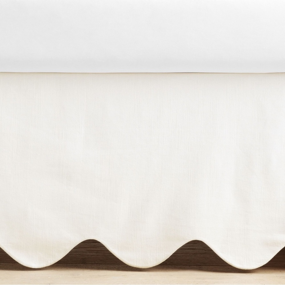Pottery Barn Kids Cream Scalloped Crib Skirt
